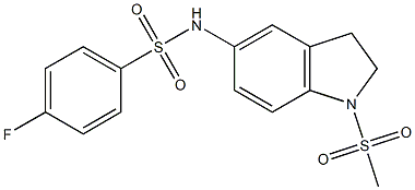 4-fluoro-N-(1-methylsulfonyl-2,3-dihydroindol-5-yl)benzenesulfonamide 结构式