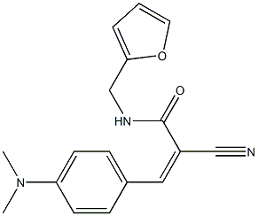 (Z)-2-cyano-3-[4-(dimethylamino)phenyl]-N-(furan-2-ylmethyl)prop-2-enamide 结构式