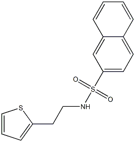 N-(2-thiophen-2-ylethyl)naphthalene-2-sulfonamide 结构式