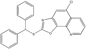 2-benzhydrylsulfanyl-5-chloro-[1,3]oxazolo[4,5-h]quinoline 结构式