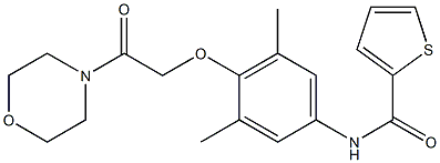 N-[3,5-dimethyl-4-(2-morpholin-4-yl-2-oxoethoxy)phenyl]thiophene-2-carboxamide 结构式