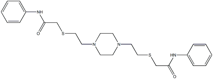 2-[2-[4-[2-(2-anilino-2-oxoethyl)sulfanylethyl]piperazin-1-yl]ethylsulfanyl]-N-phenylacetamide 结构式