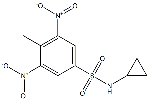 N-cyclopropyl-4-methyl-3,5-dinitrobenzenesulfonamide 结构式