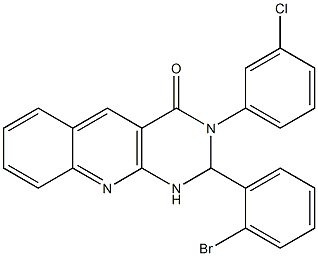 2-(2-bromophenyl)-3-(3-chlorophenyl)-1,2-dihydropyrimido[4,5-b]quinolin-4-one 结构式