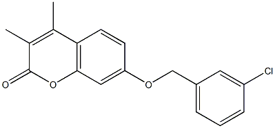 7-[(3-chlorophenyl)methoxy]-3,4-dimethylchromen-2-one 结构式