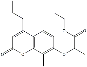 ethyl 2-(8-methyl-2-oxo-4-propylchromen-7-yl)oxypropanoate 结构式