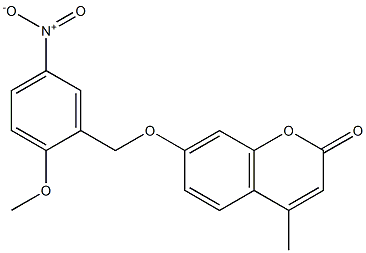 7-[(2-methoxy-5-nitrophenyl)methoxy]-4-methylchromen-2-one 结构式