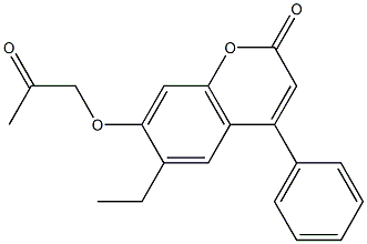 6-ethyl-7-(2-oxopropoxy)-4-phenylchromen-2-one 结构式