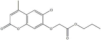 propyl 2-(6-chloro-4-methyl-2-oxochromen-7-yl)oxyacetate 结构式