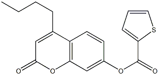 (4-butyl-2-oxochromen-7-yl) thiophene-2-carboxylate 结构式