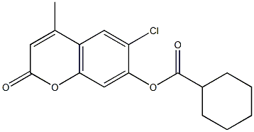 (6-chloro-4-methyl-2-oxochromen-7-yl) cyclohexanecarboxylate 结构式