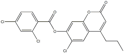 (6-chloro-2-oxo-4-propylchromen-7-yl) 2,4-dichlorobenzoate 结构式