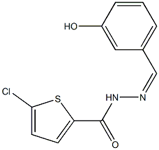 5-chloro-N-[(Z)-(3-hydroxyphenyl)methylideneamino]thiophene-2-carboxamide 结构式