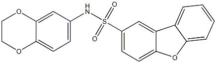 N-(2,3-dihydro-1,4-benzodioxin-6-yl)dibenzofuran-2-sulfonamide 结构式