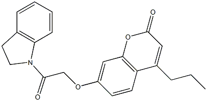 7-[2-(2,3-dihydroindol-1-yl)-2-oxoethoxy]-4-propylchromen-2-one 结构式