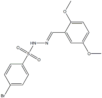 4-bromo-N-[(E)-(2,5-dimethoxyphenyl)methylideneamino]benzenesulfonamide 结构式