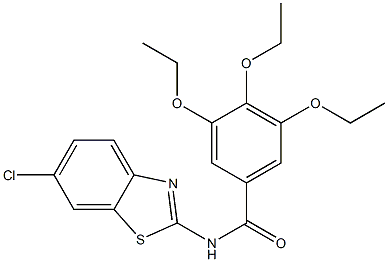 N-(6-chloro-1,3-benzothiazol-2-yl)-3,4,5-triethoxybenzamide 结构式