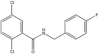 2,5-dichloro-N-[(4-fluorophenyl)methyl]benzamide 结构式