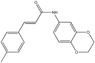 (E)-N-(2,3-dihydro-1,4-benzodioxin-6-yl)-3-(4-methylphenyl)prop-2-enamide 结构式