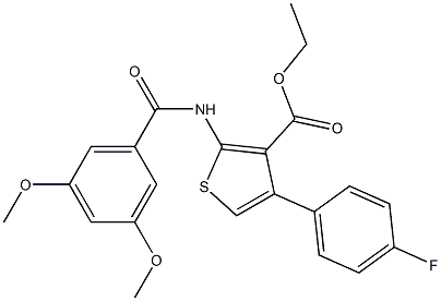 ethyl 2-[(3,5-dimethoxybenzoyl)amino]-4-(4-fluorophenyl)thiophene-3-carboxylate 结构式