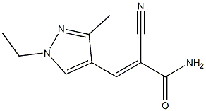 (E)-2-cyano-3-(1-ethyl-3-methylpyrazol-4-yl)prop-2-enamide 结构式