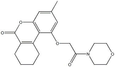 3-methyl-1-(2-morpholin-4-yl-2-oxoethoxy)-7,8,9,10-tetrahydrobenzo[c]chromen-6-one 结构式