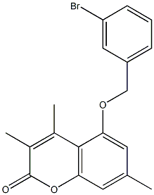 5-[(3-bromophenyl)methoxy]-3,4,7-trimethylchromen-2-one 结构式