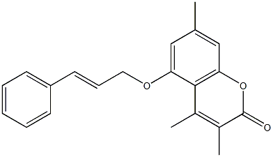 3,4,7-trimethyl-5-[(E)-3-phenylprop-2-enoxy]chromen-2-one 结构式