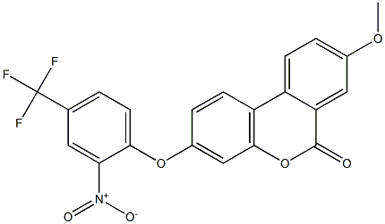 8-methoxy-3-[2-nitro-4-(trifluoromethyl)phenoxy]benzo[c]chromen-6-one 结构式