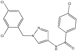 4-chloro-N-[1-[(2,4-dichlorophenyl)methyl]pyrazol-4-yl]benzamide 结构式