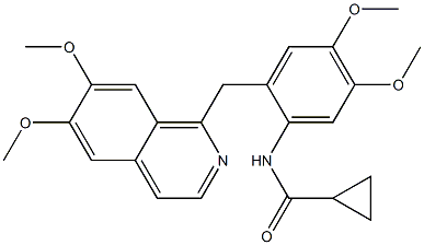 N-[2-[(6,7-dimethoxyisoquinolin-1-yl)methyl]-4,5-dimethoxyphenyl]cyclopropanecarboxamide 结构式