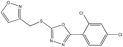 2-(2,4-dichlorophenyl)-5-(1,2-oxazol-3-ylmethylsulfanyl)-1,3,4-oxadiazole 结构式