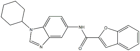 N-(1-cyclohexylbenzimidazol-5-yl)-1-benzofuran-2-carboxamide 结构式