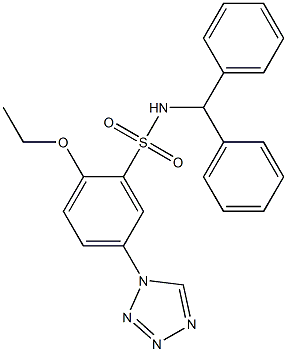N-benzhydryl-2-ethoxy-5-(tetrazol-1-yl)benzenesulfonamide 结构式