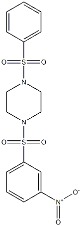1-(benzenesulfonyl)-4-(3-nitrophenyl)sulfonylpiperazine 结构式