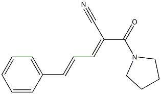 (2E,4E)-5-phenyl-2-(pyrrolidine-1-carbonyl)penta-2,4-dienenitrile 结构式