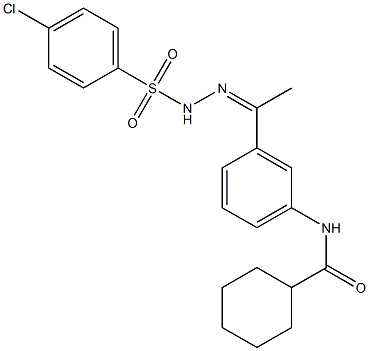 N-[3-[(Z)-N-[(4-chlorophenyl)sulfonylamino]-C-methylcarbonimidoyl]phenyl]cyclohexanecarboxamide 结构式