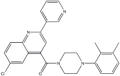 (6-chloro-2-pyridin-3-ylquinolin-4-yl)-[4-(2,3-dimethylphenyl)piperazin-1-yl]methanone 结构式