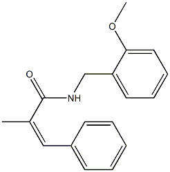 (Z)-N-[(2-methoxyphenyl)methyl]-2-methyl-3-phenylprop-2-enamide 结构式