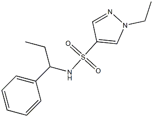 1-ethyl-N-(1-phenylpropyl)pyrazole-4-sulfonamide 结构式
