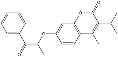 4-methyl-7-(1-oxo-1-phenylpropan-2-yl)oxy-3-propan-2-ylchromen-2-one 结构式