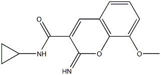 N-cyclopropyl-2-imino-8-methoxychromene-3-carboxamide 结构式
