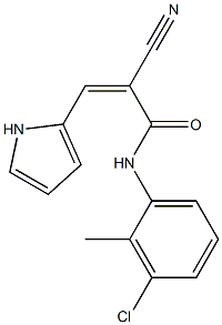 (Z)-N-(3-chloro-2-methylphenyl)-2-cyano-3-(1H-pyrrol-2-yl)prop-2-enamide 结构式