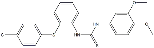 1-[2-(4-chlorophenyl)sulfanylphenyl]-3-(3,4-dimethoxyphenyl)thiourea 结构式