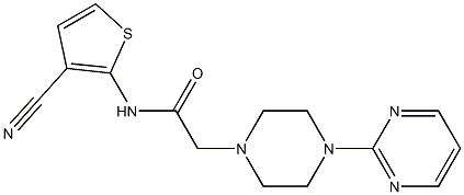 N-(3-cyanothiophen-2-yl)-2-(4-pyrimidin-2-ylpiperazin-1-yl)acetamide 结构式