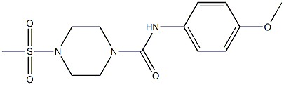 N-(4-methoxyphenyl)-4-methylsulfonylpiperazine-1-carboxamide 结构式