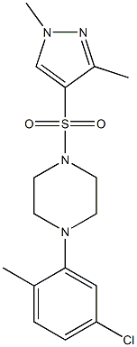 1-(5-chloro-2-methylphenyl)-4-(1,3-dimethylpyrazol-4-yl)sulfonylpiperazine 结构式