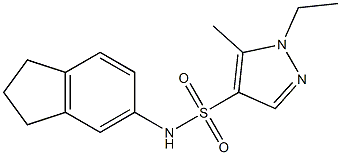 N-(2,3-dihydro-1H-inden-5-yl)-1-ethyl-5-methylpyrazole-4-sulfonamide 结构式