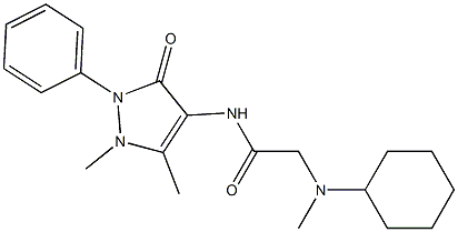 2-[cyclohexyl(methyl)amino]-N-(1,5-dimethyl-3-oxo-2-phenylpyrazol-4-yl)acetamide 结构式