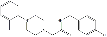 N-[(4-chlorophenyl)methyl]-2-[4-(2-methylphenyl)piperazin-1-yl]acetamide 结构式